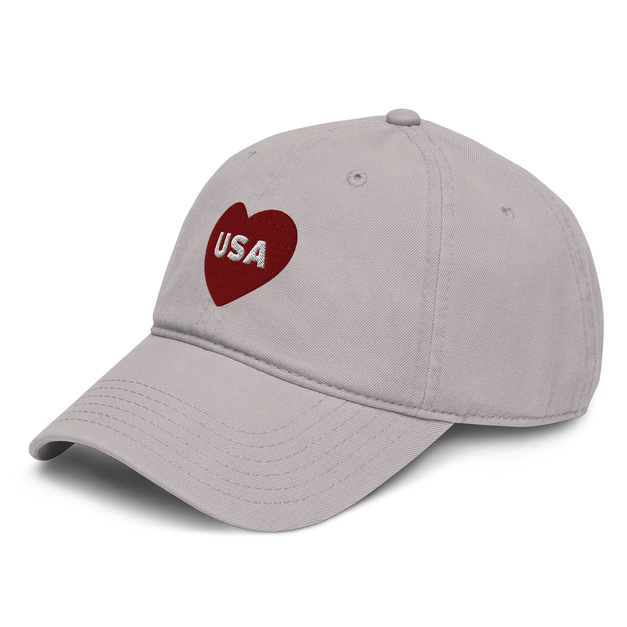 USA Heart Vintage Hat - Gray - Image 3