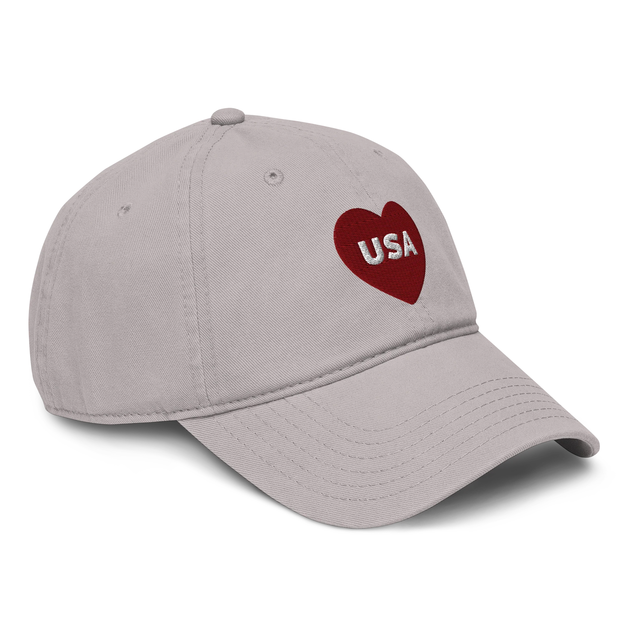 USA Heart Vintage Hat - Gray - Image 4