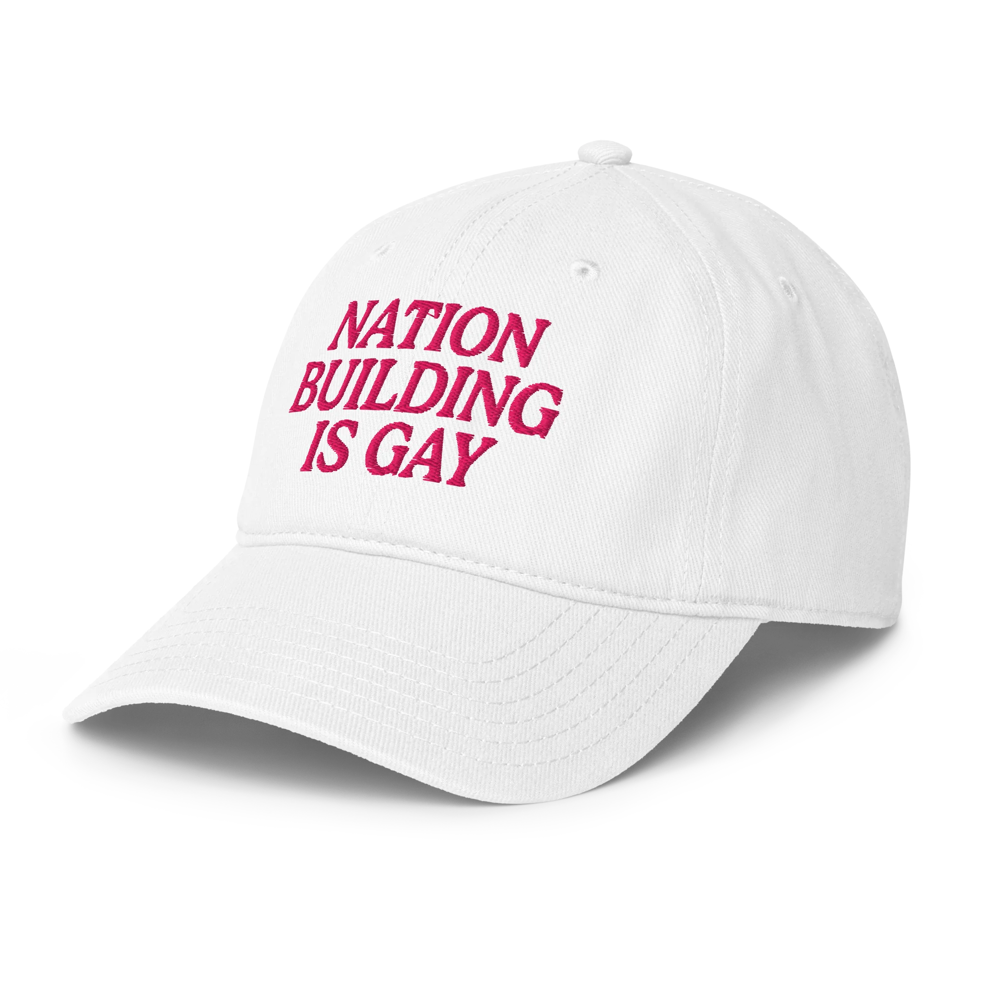 Nation Building Is Gay Baseball Hat - White - Image 3