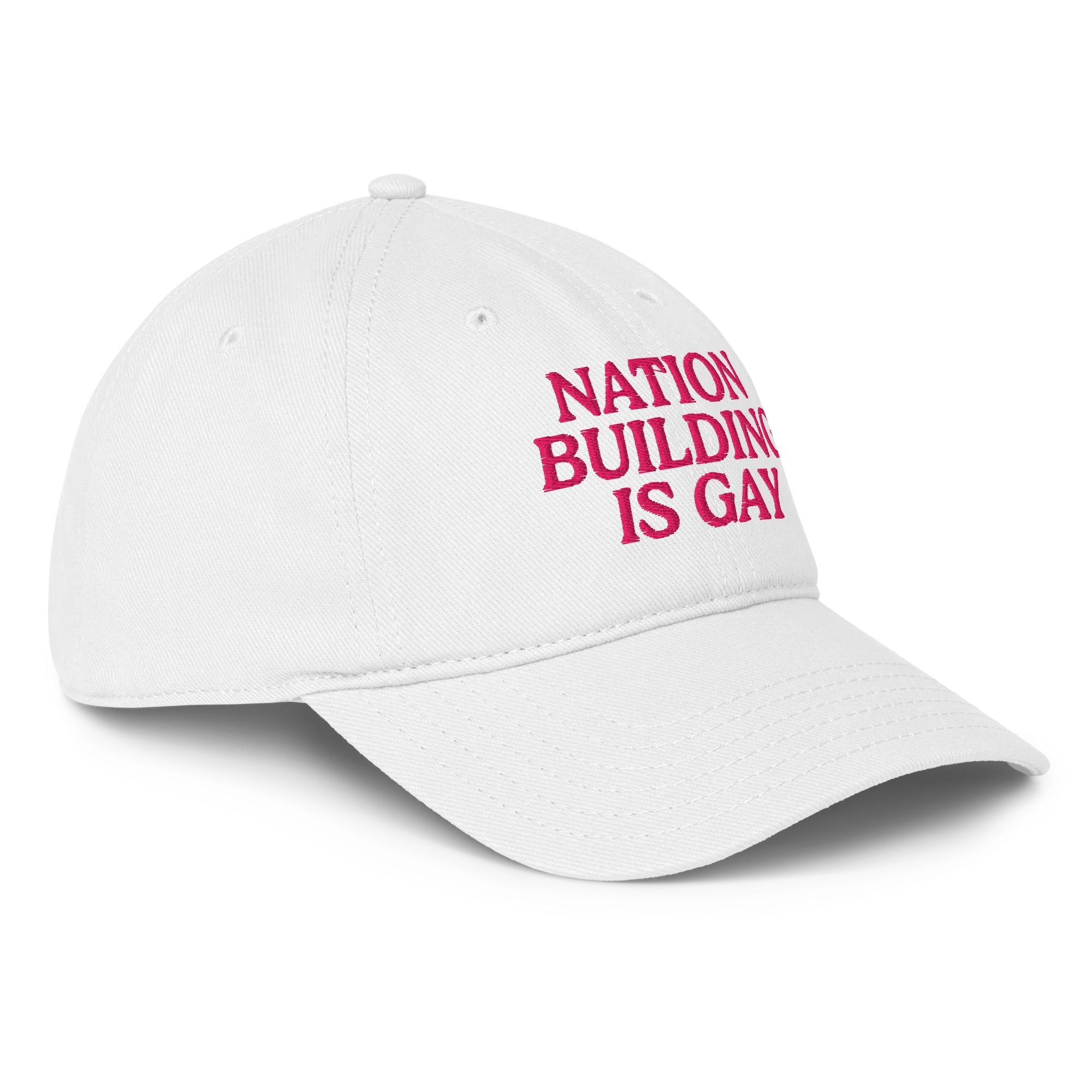 Nation Building Is Gay Baseball Hat - White - Image 4