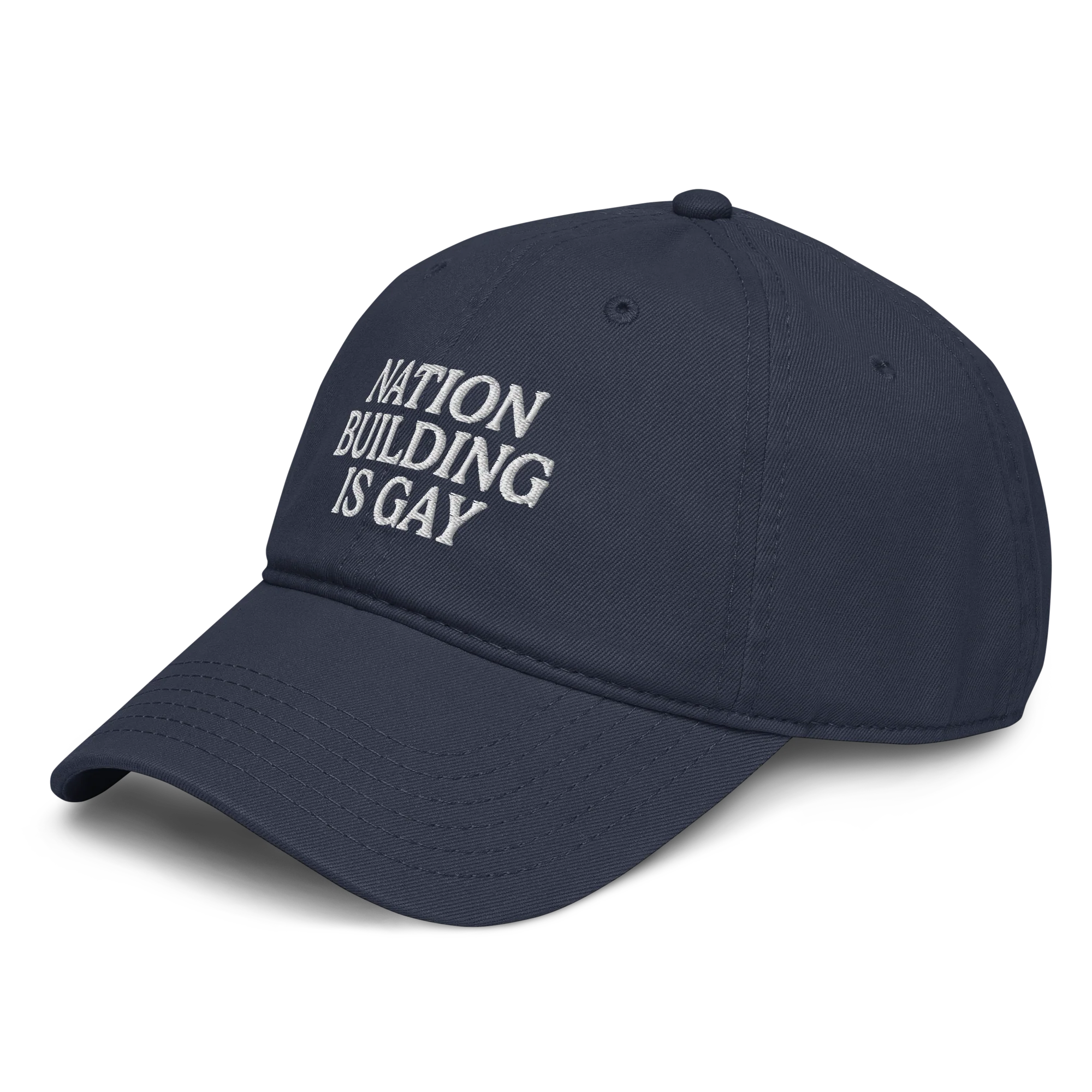 Nation Building Is Gay Baseball Hat - Navy - Image 3