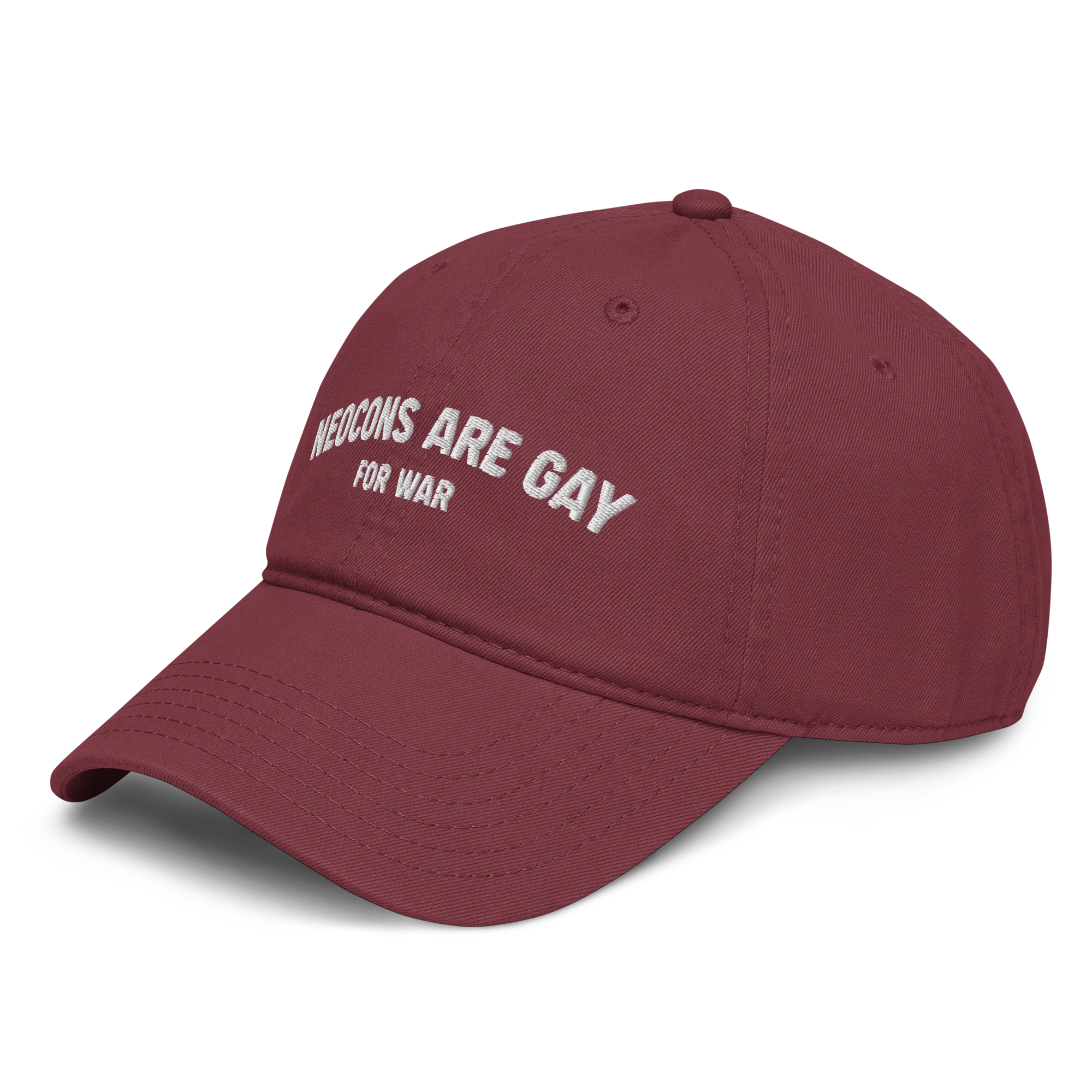 Neocons Are Gay Vintage Hat - Dark Red - Image 3