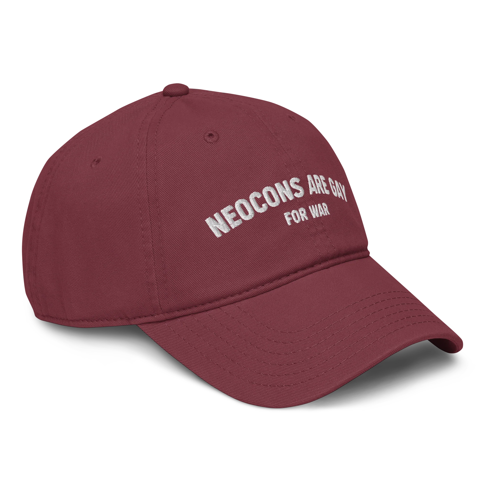Neocons Are Gay Vintage Hat - Dark Red - Image 4