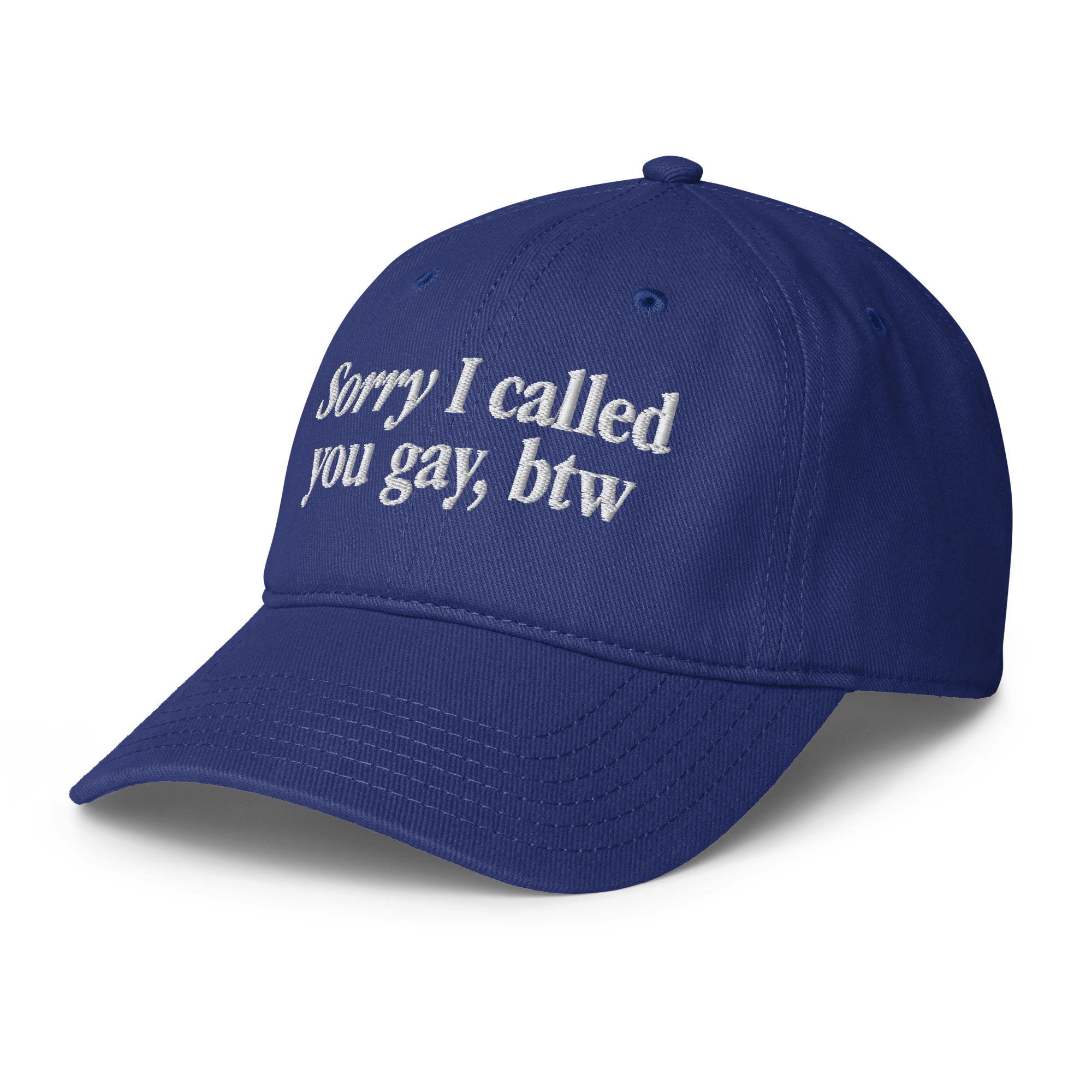 Sorry I Called You Gay Baseball Hat - Royal - Image 3