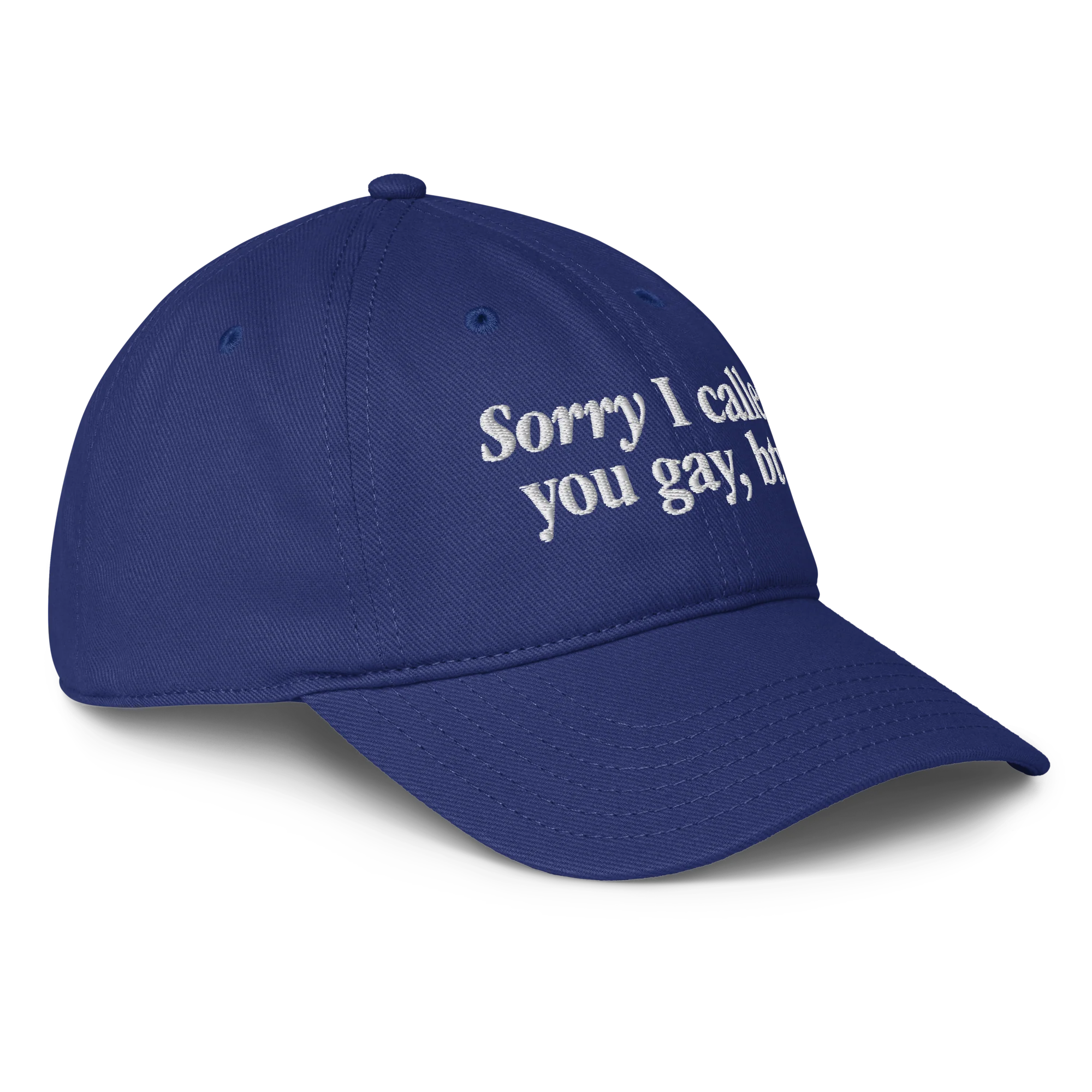 Sorry I Called You Gay Baseball Hat - Royal - Image 4