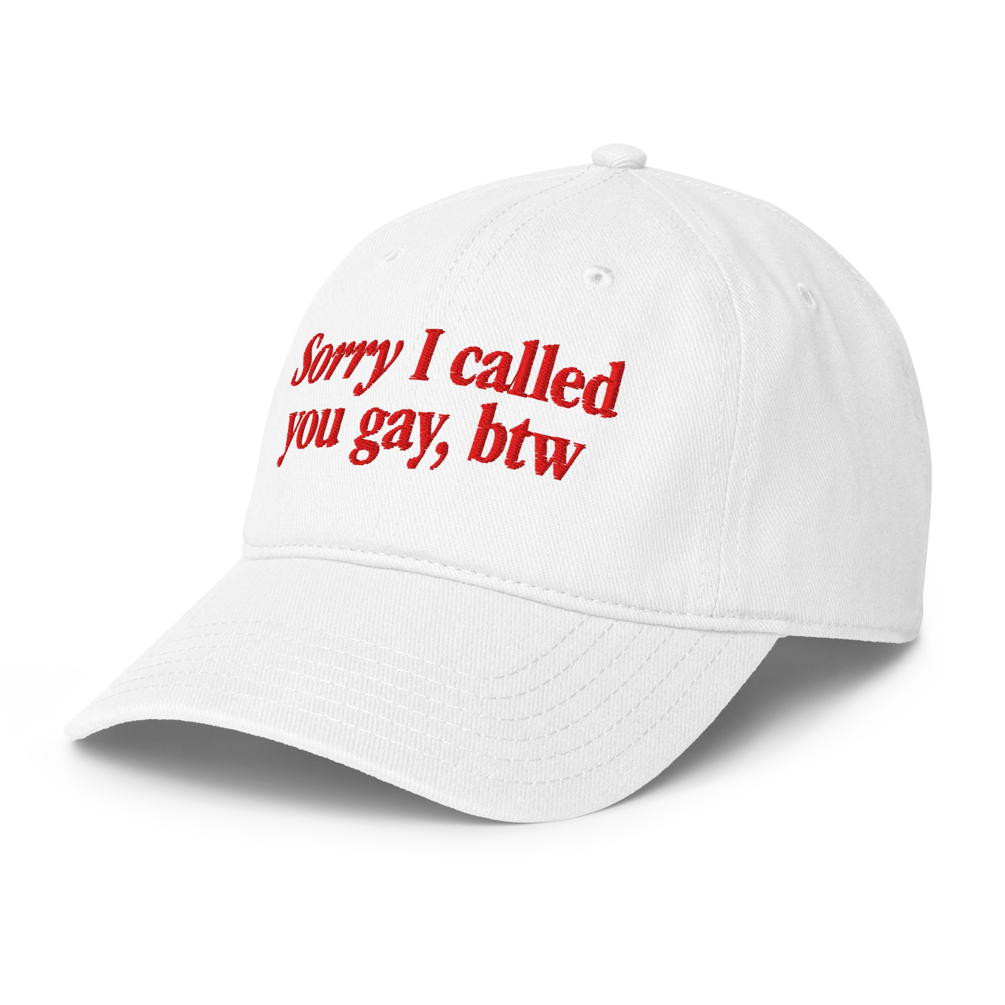 Sorry I called You Gay Baseball Hat - White - Image 3