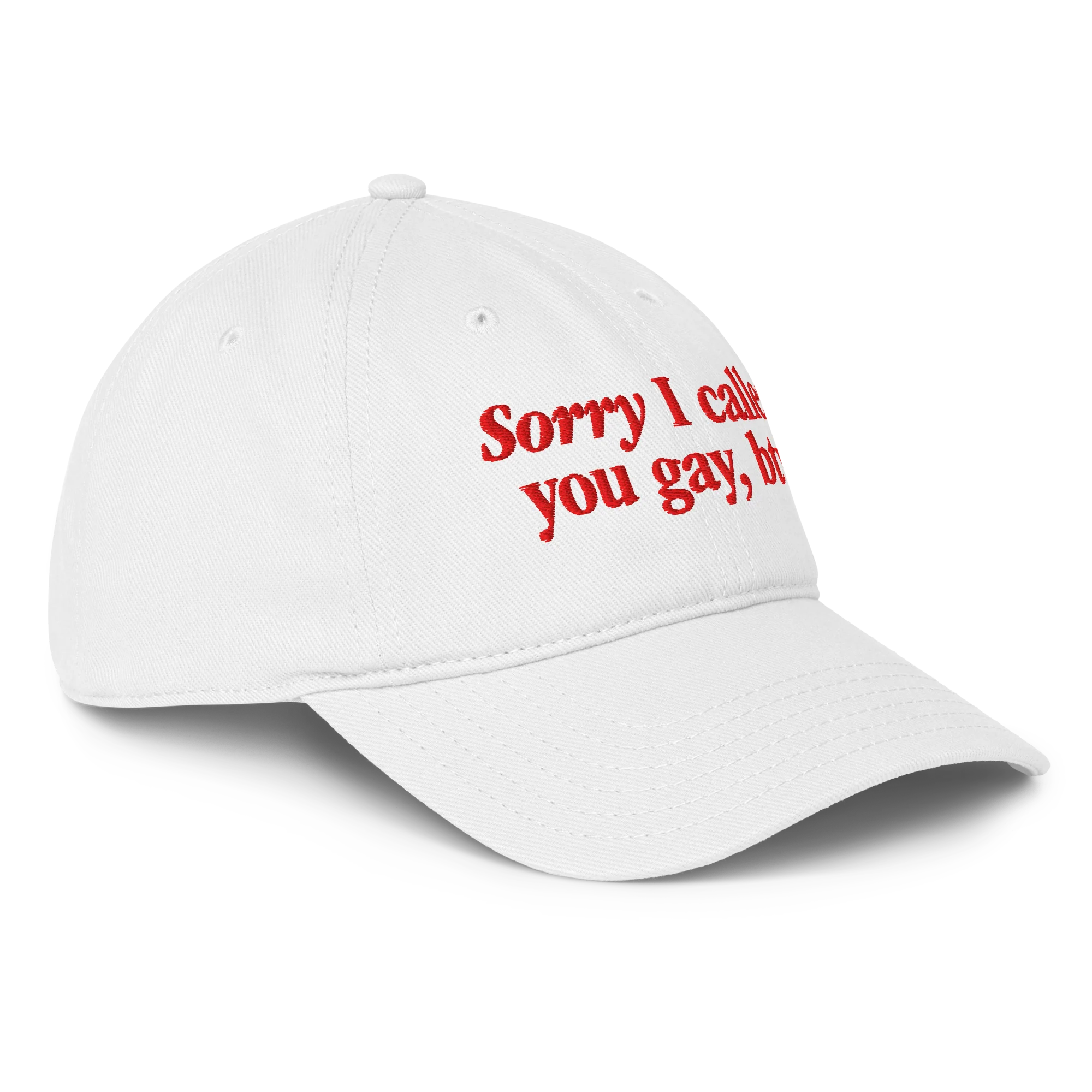 Sorry I called You Gay Baseball Hat - White - Image 4
