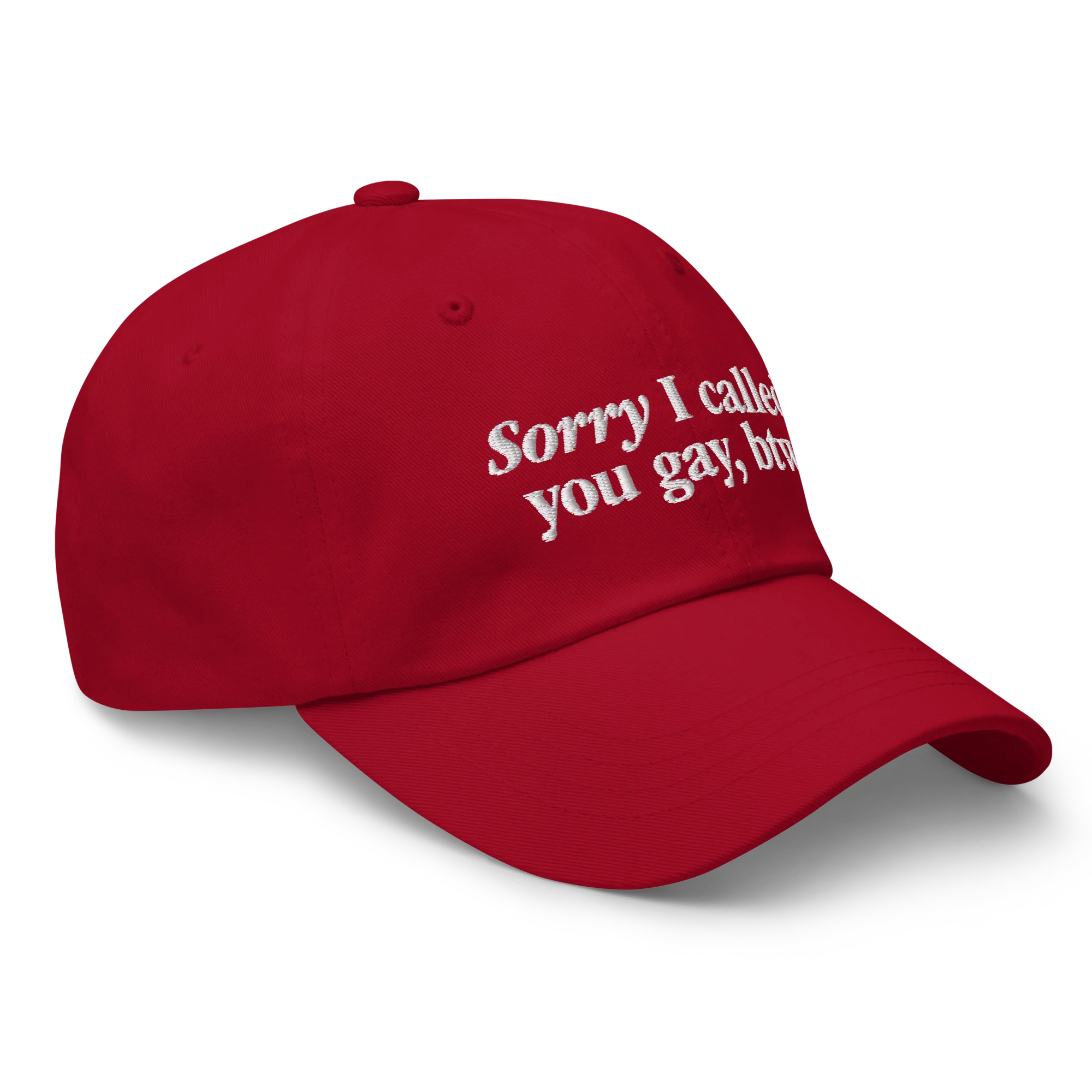 Sorry I Called You Gay Dad Hat - Red - Image 5