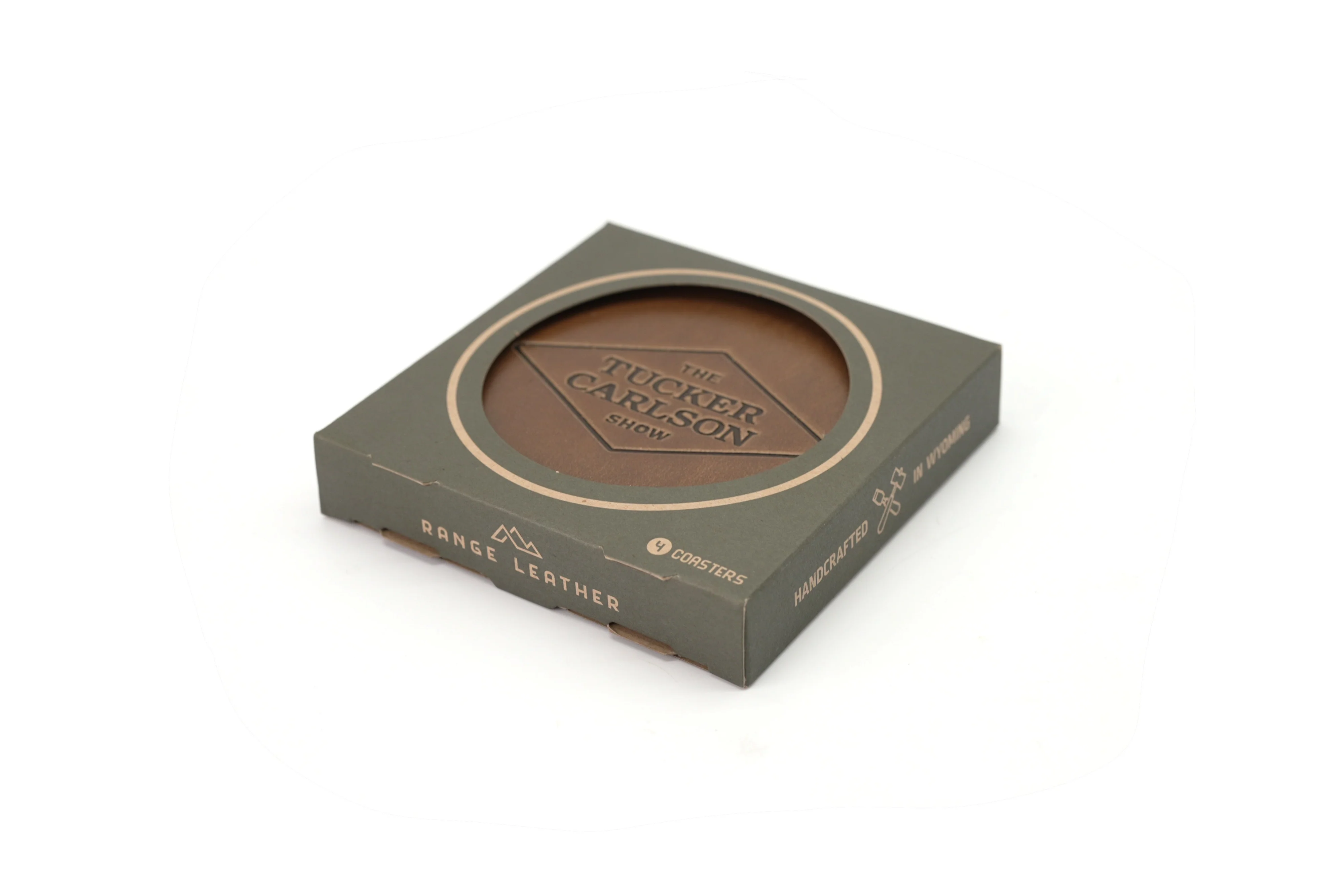 The Tucker Carlson Show Leather Coaster 4-Pack - Image 3