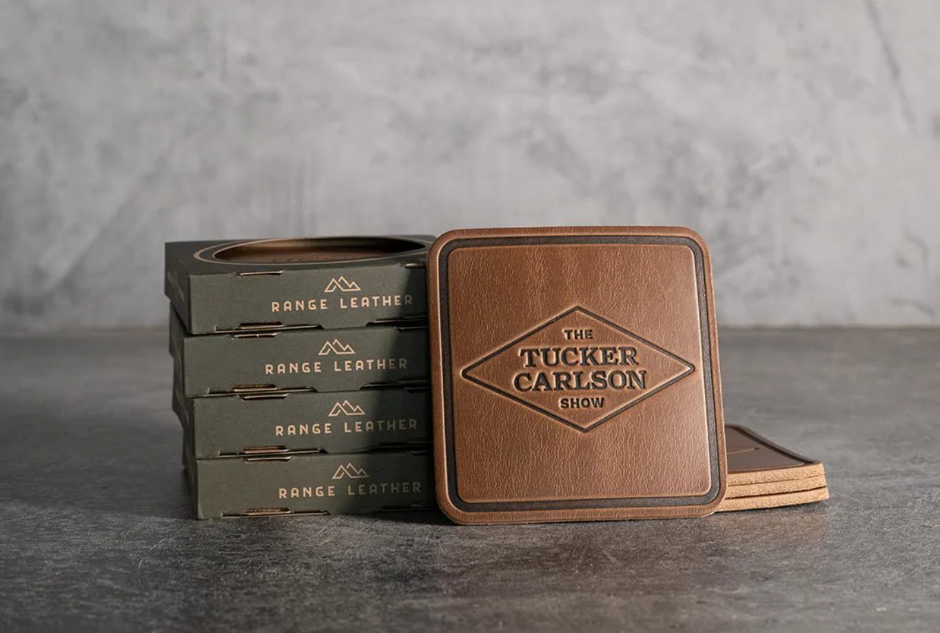 The Tucker Carlson Show Leather Coaster 4-Pack - Image 4